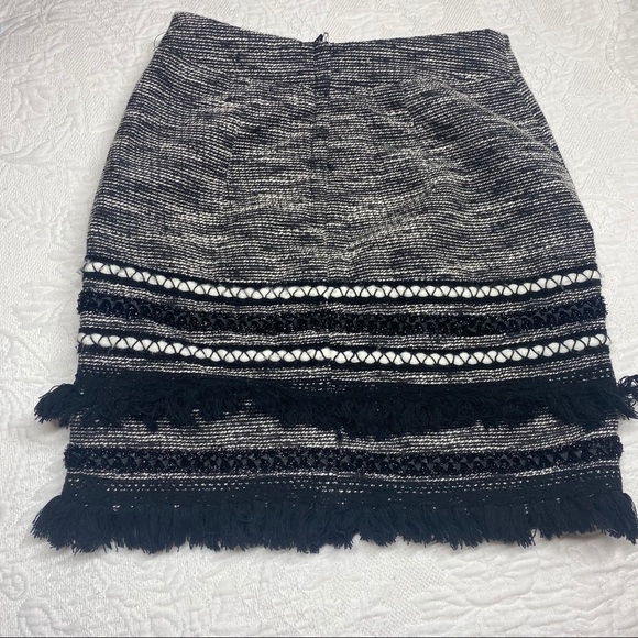 H&M Tweed Tassel Fringe Pencil Mini Skirt - Picture 4 of 9
